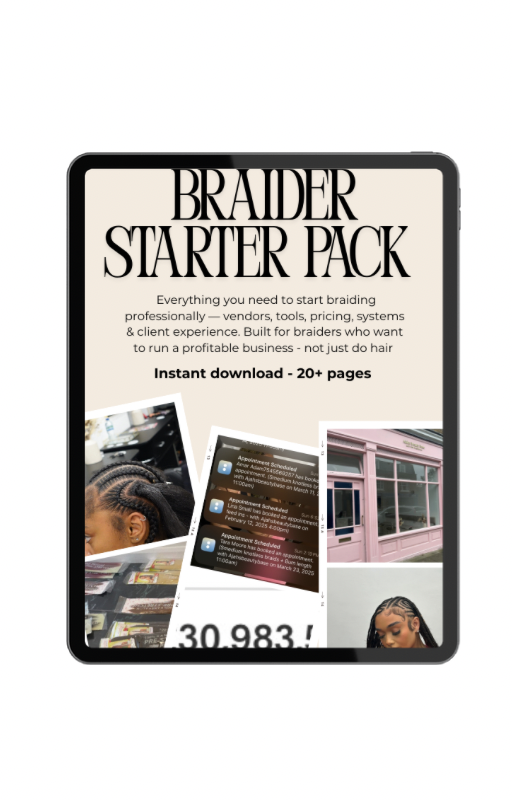Braider starter pack to run a profitable business (braiding hair vendor included)